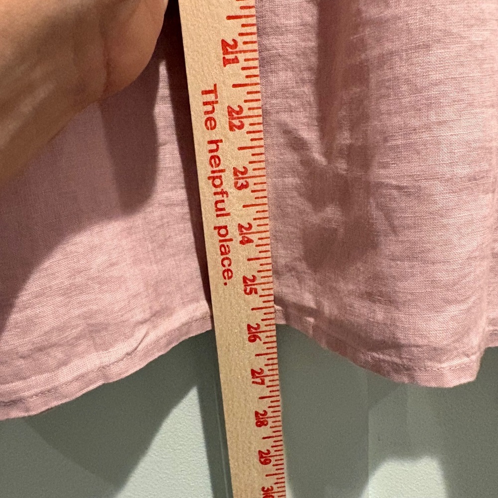 Eileen Fisher Linen Shirt Large Pink Lilac Organic Linen Long Sleeve Button Up - Picture 9 of 12